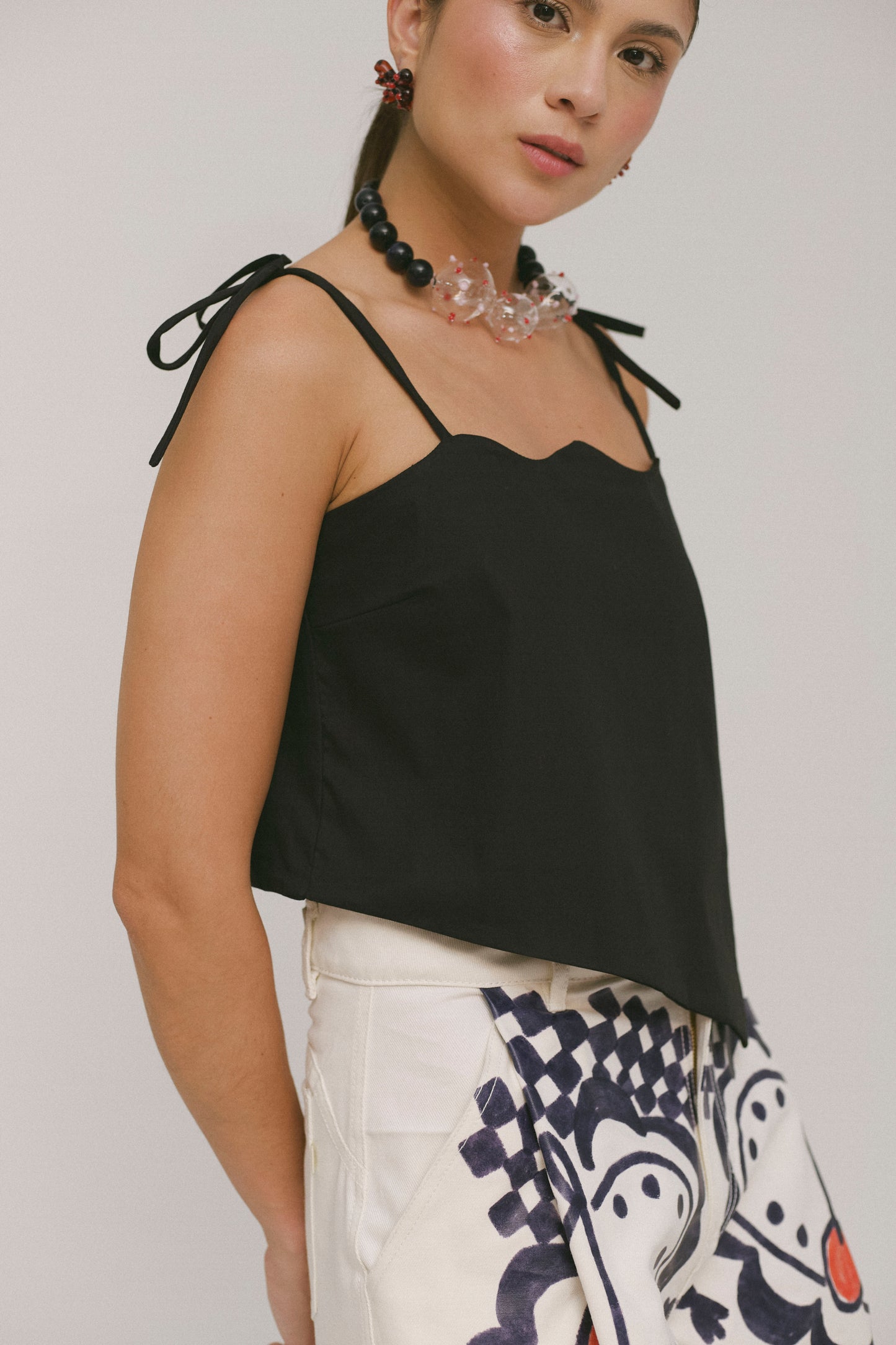 Asymmetrical Scalloped Top
