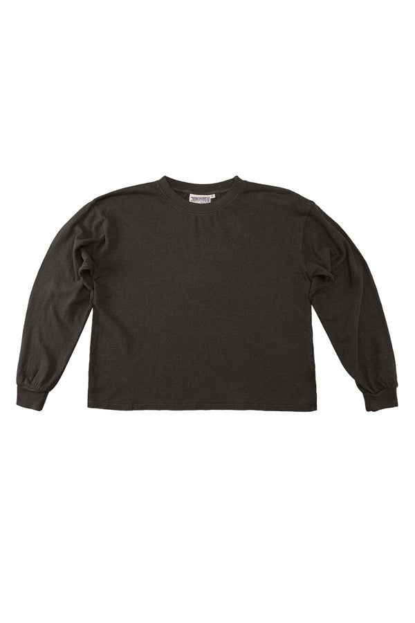 Cropped Hemp Long Sleeve Tee in Coffee Bean