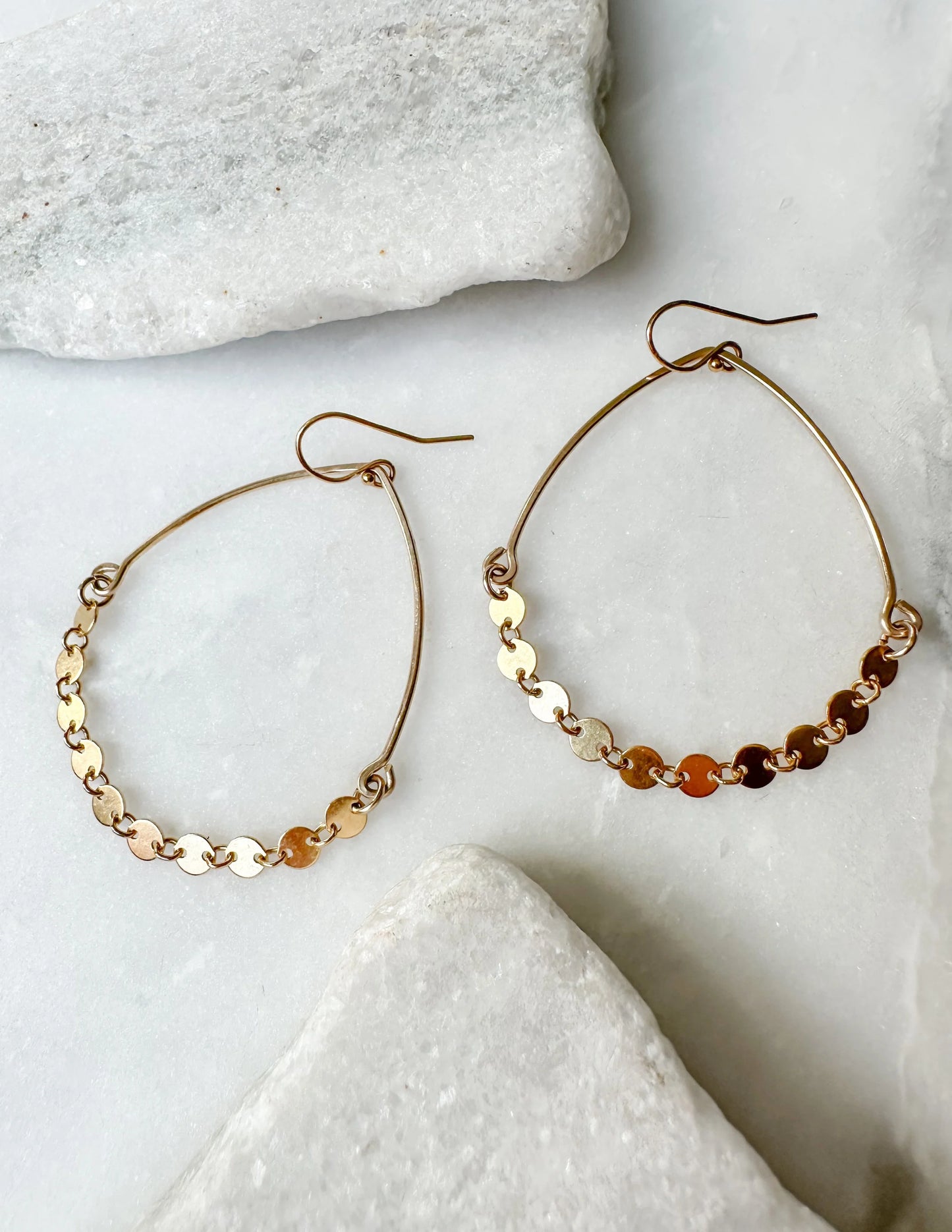 Coin Drape Chain Earrings