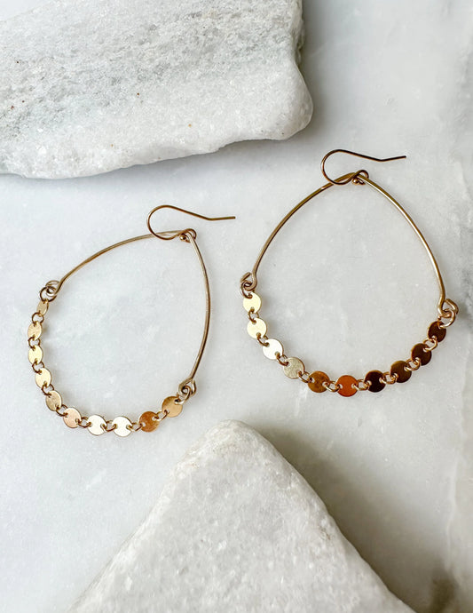 Coin Drape Chain Earrings