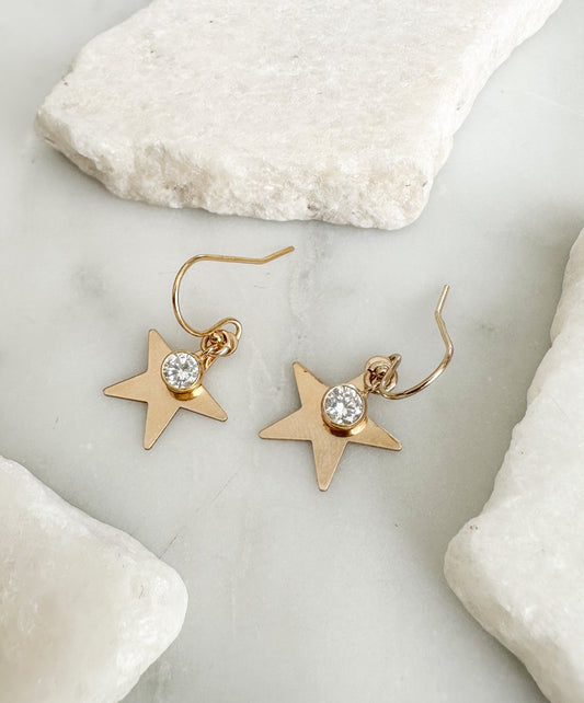 Petite Star Charm Hook Earring