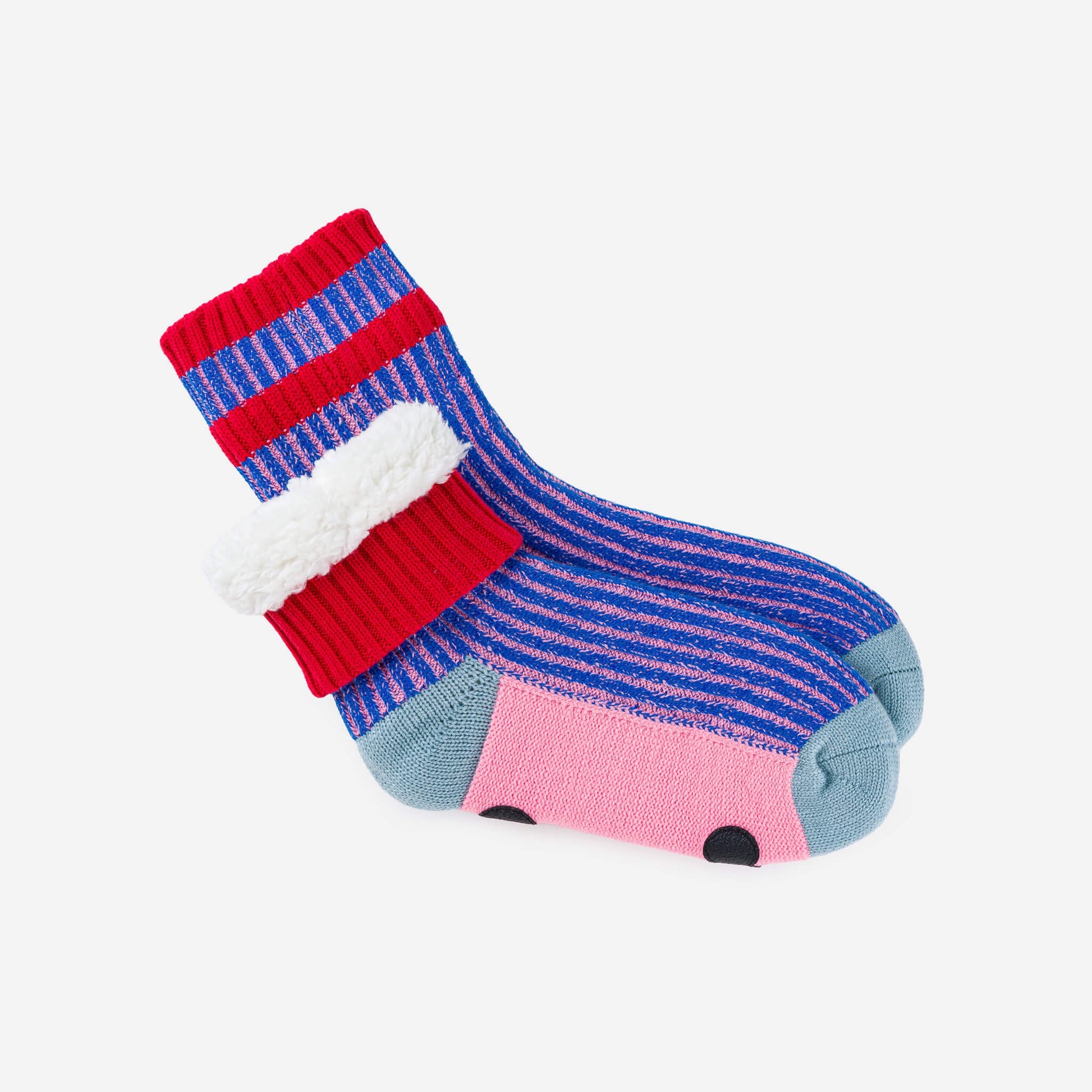 Gym Rib House Socks in Cobalt + Pink