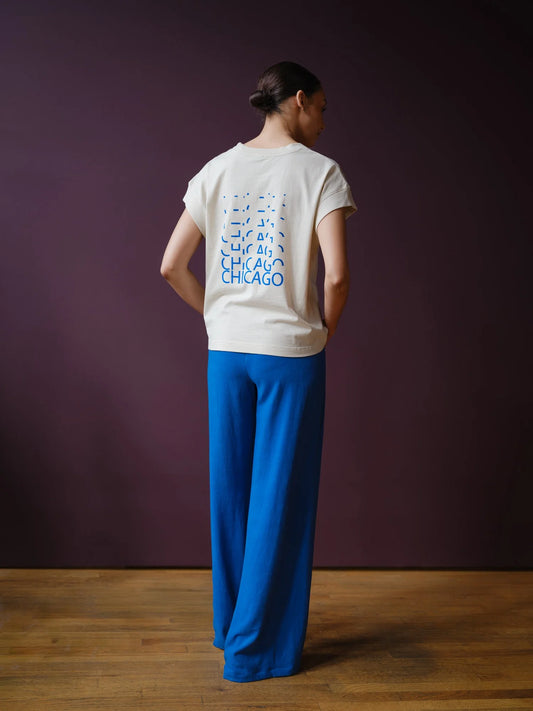 With Love, Chicago Tee - Oat/Royal