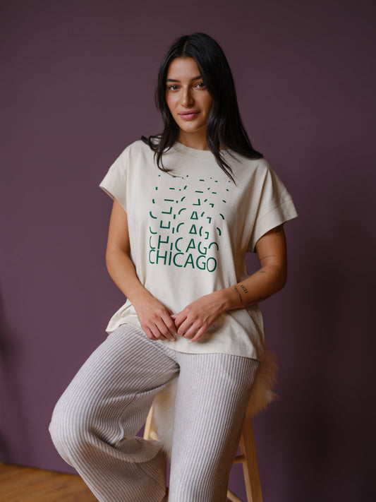 Chicago Lights Drop Sleeve Tee