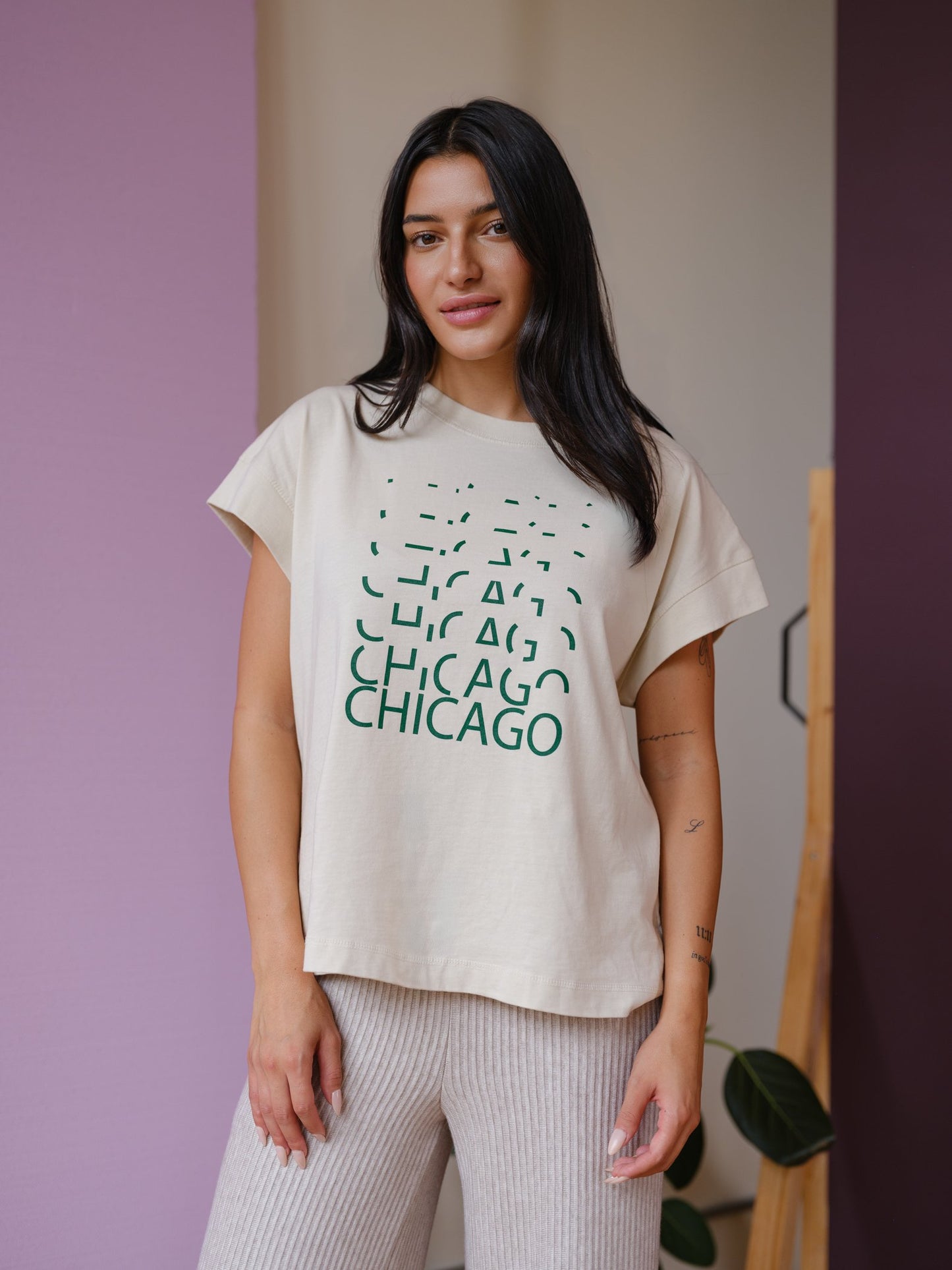 Chicago Lights Drop Sleeve Tee