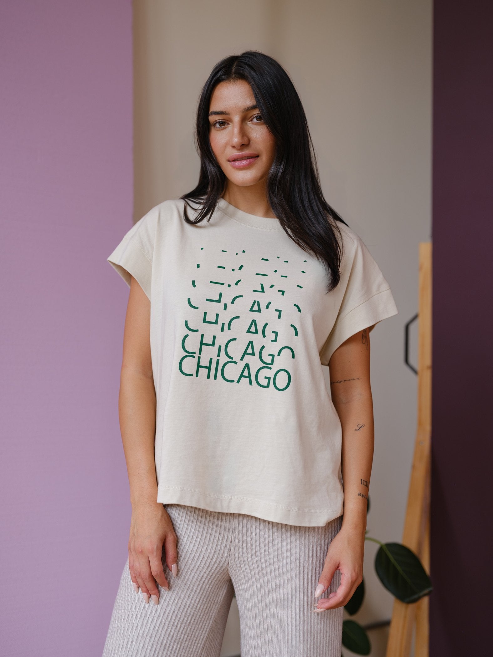 Chicago Lights Drop Sleeve Tee