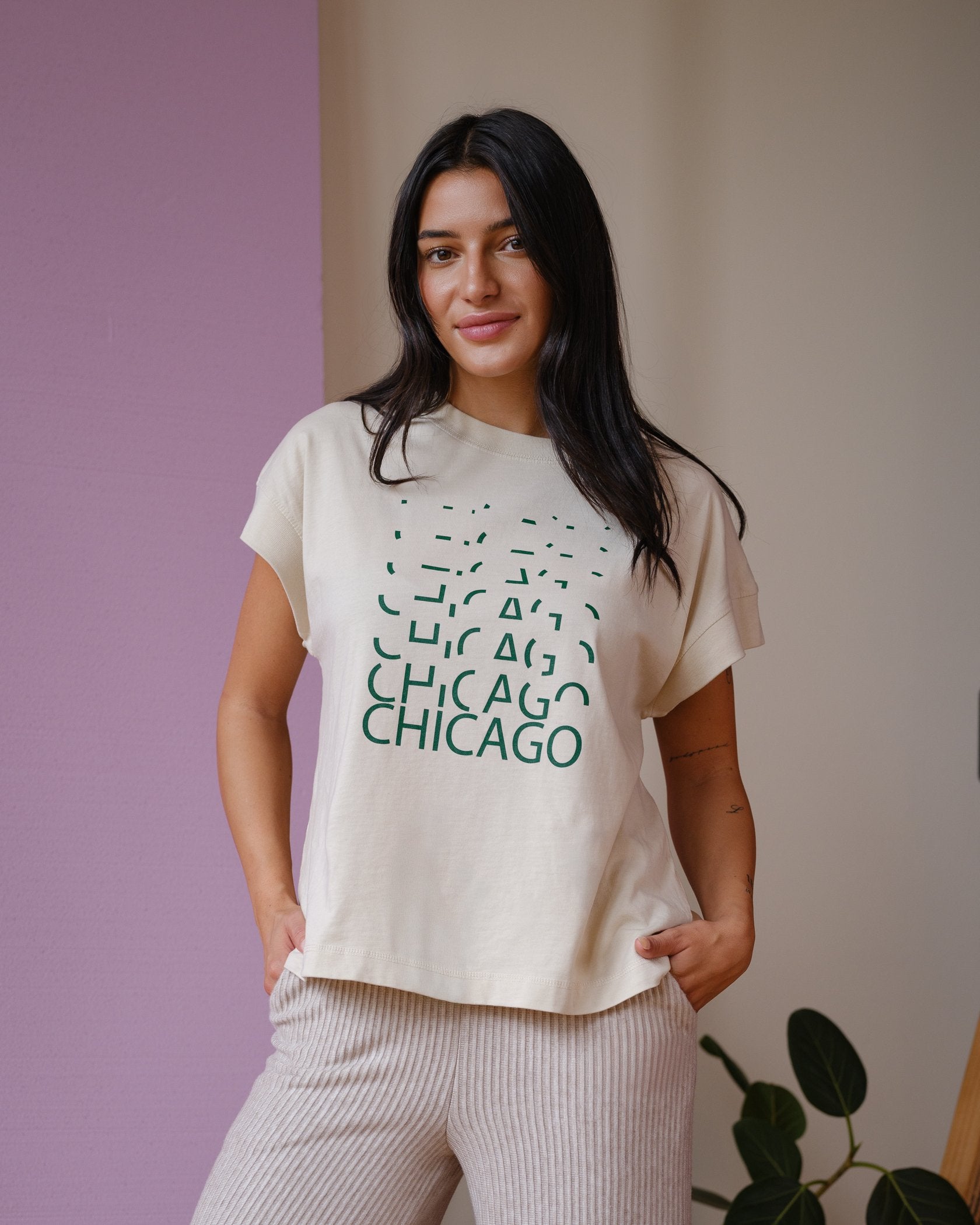 Chicago Lights Drop Sleeve Tee