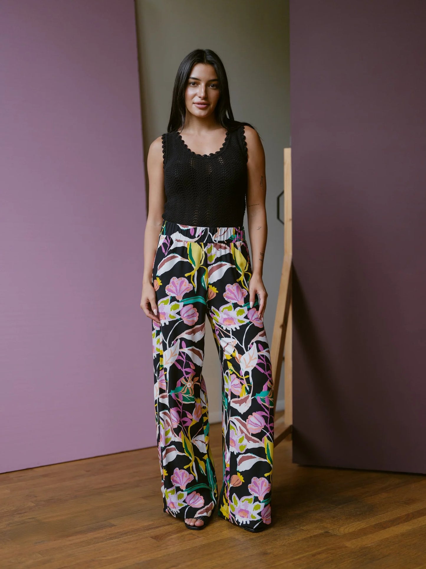 Luzon Pants - Black/Yellow Florals