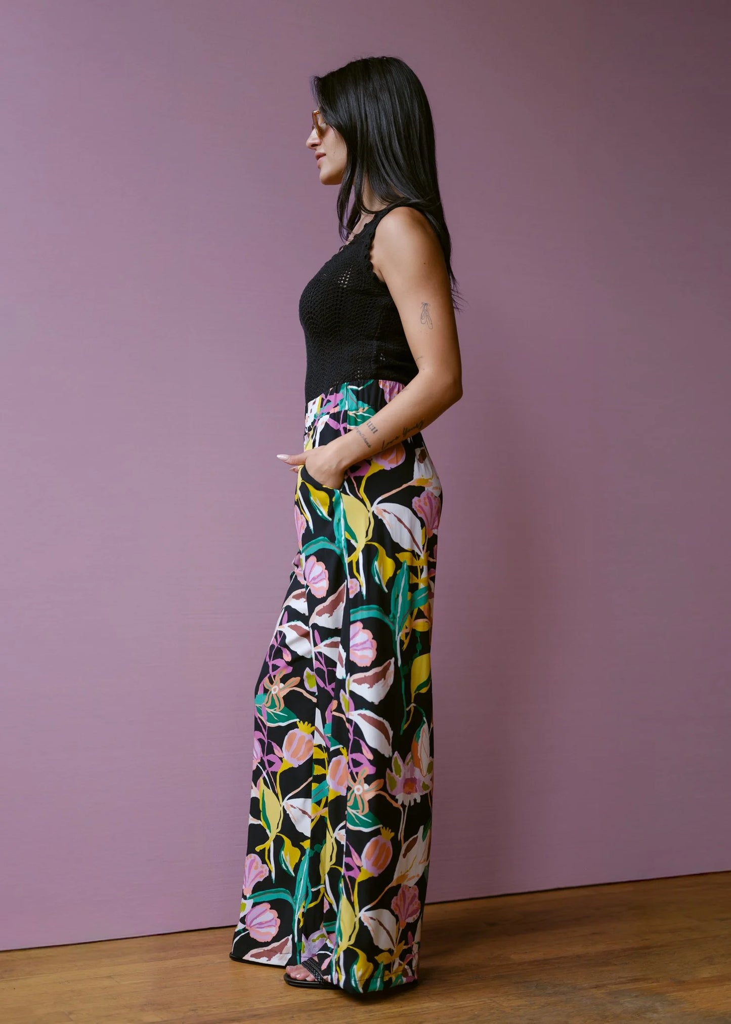 Luzon Pants - Black/Yellow Florals