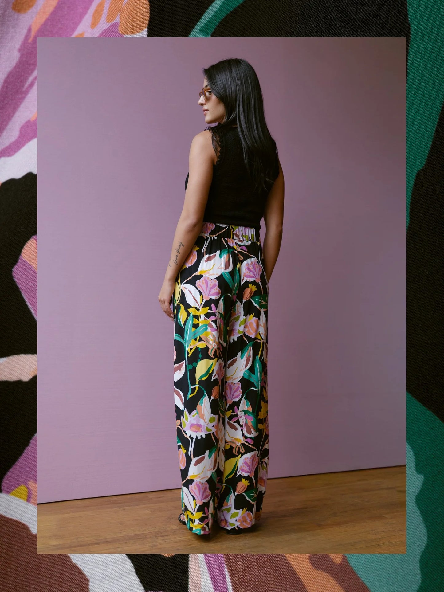 Luzon Pants - Black/Yellow Florals