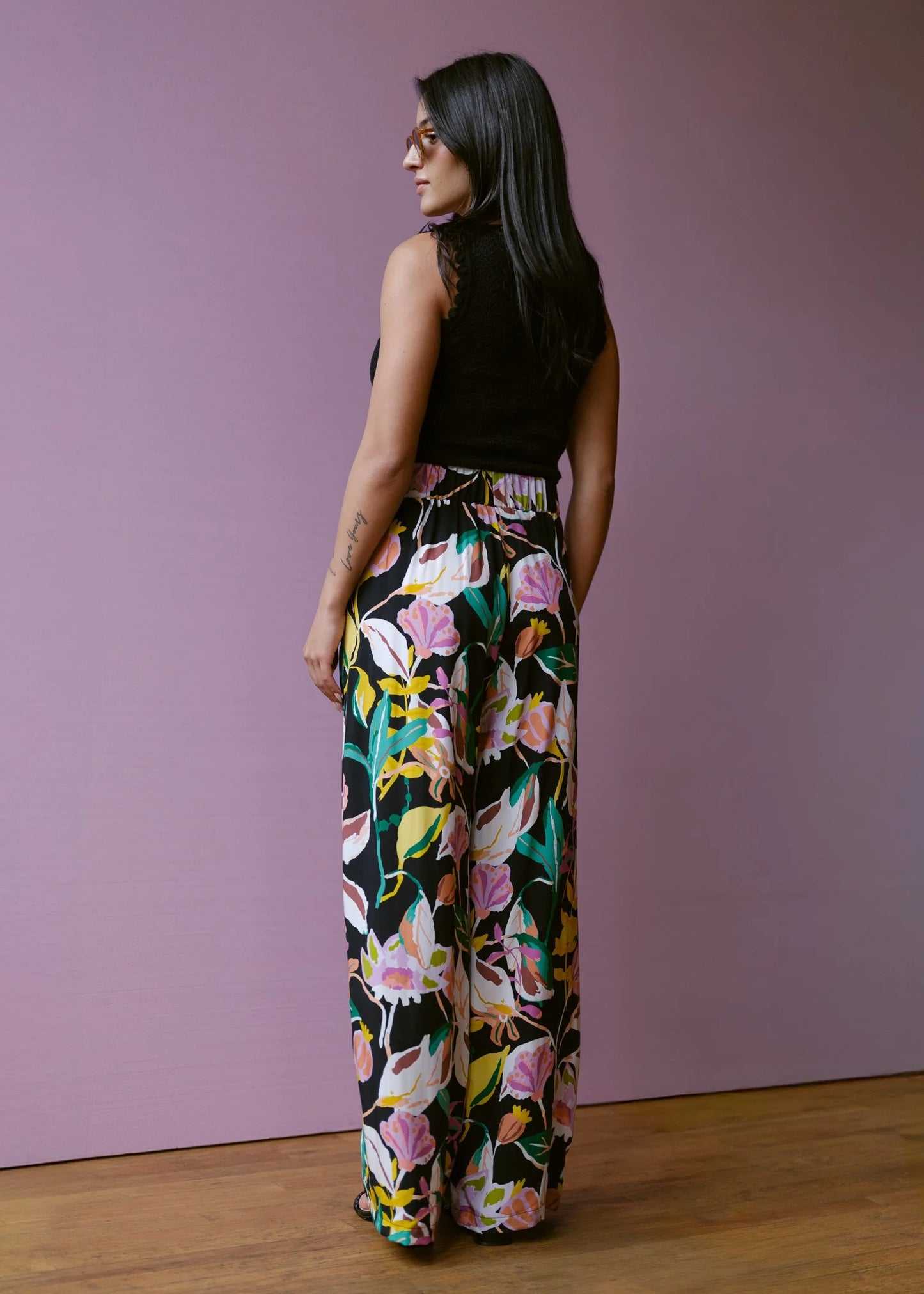 Luzon Pants - Black/Yellow Florals