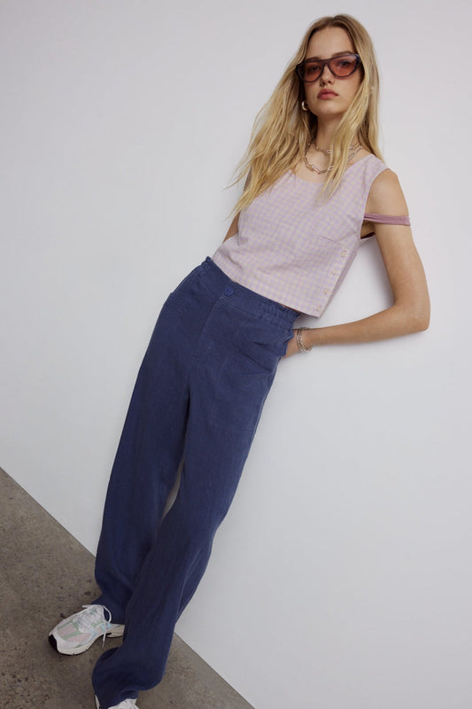 Eve Gravel Santini Shirt in Natural/Lilac