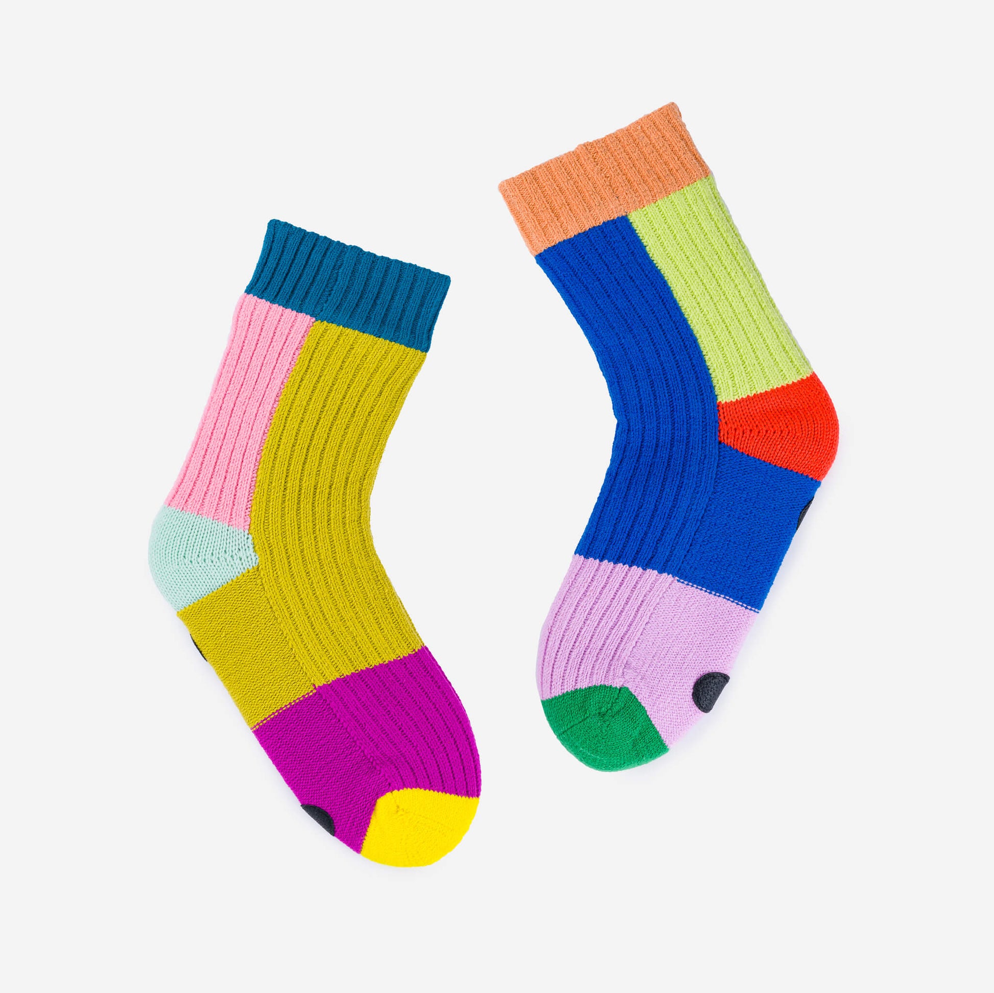 Mismatch House Socks - Rainbow