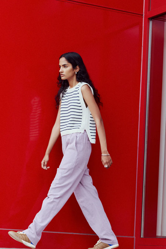 Eve Gravel Bloom Pants in Plum