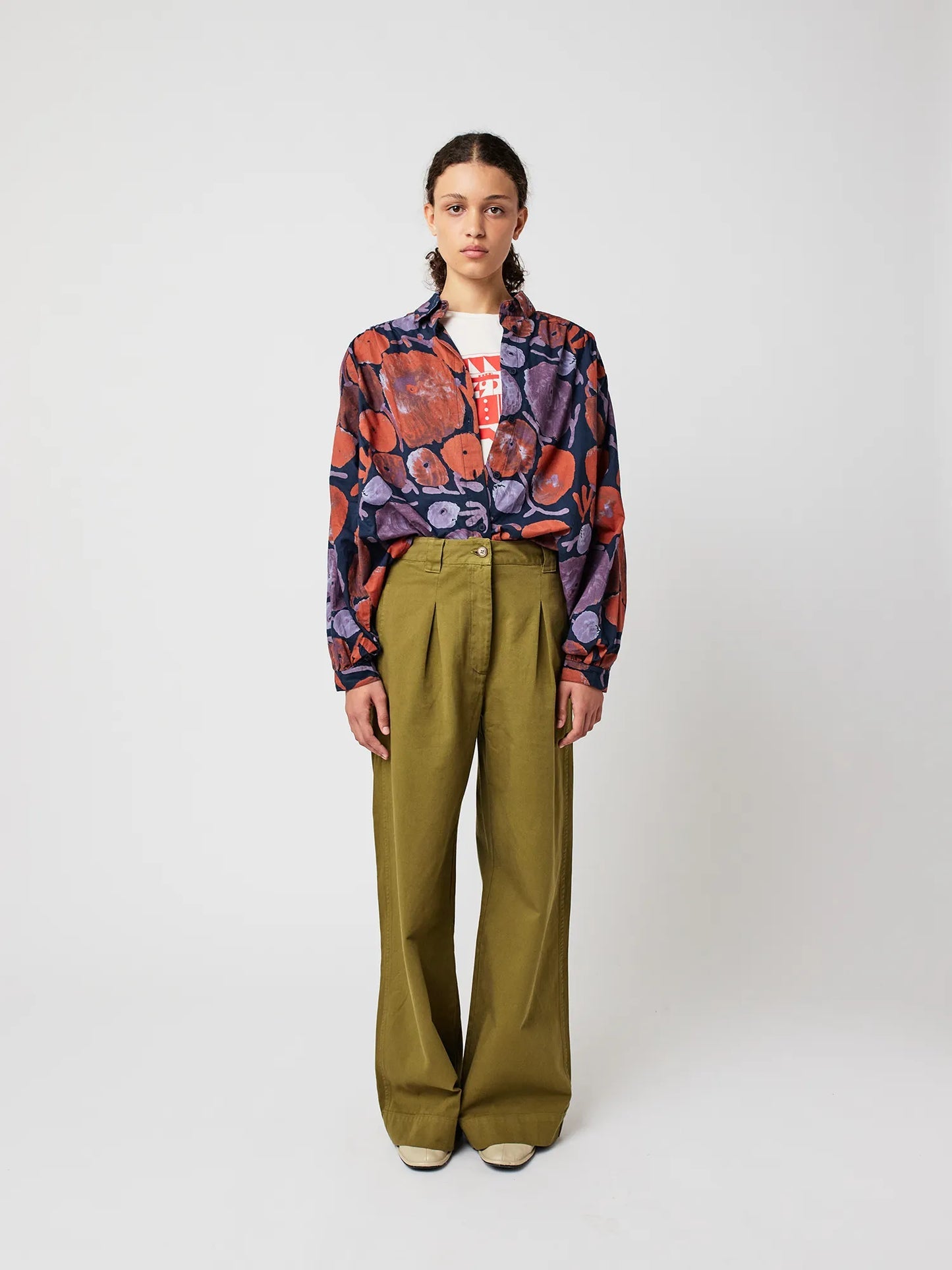 Dahlia Patterned Gathered Shirt