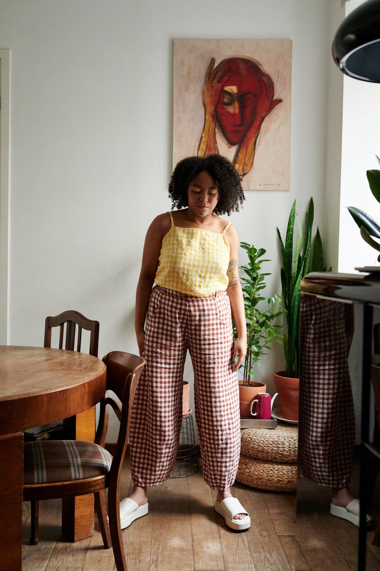 Frankie Pants in Terracotta Gingham