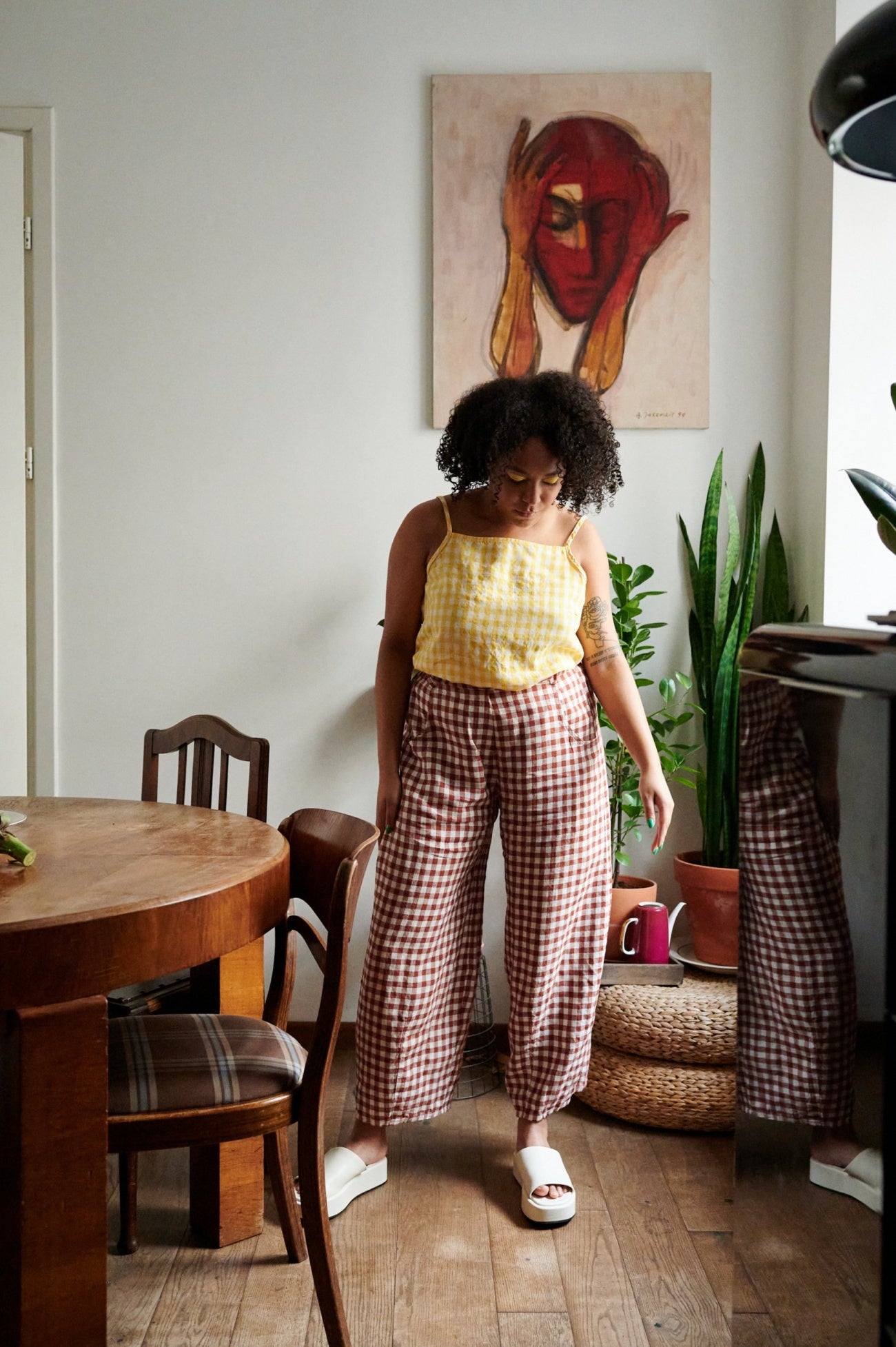 Frankie Pants in Terracotta Gingham