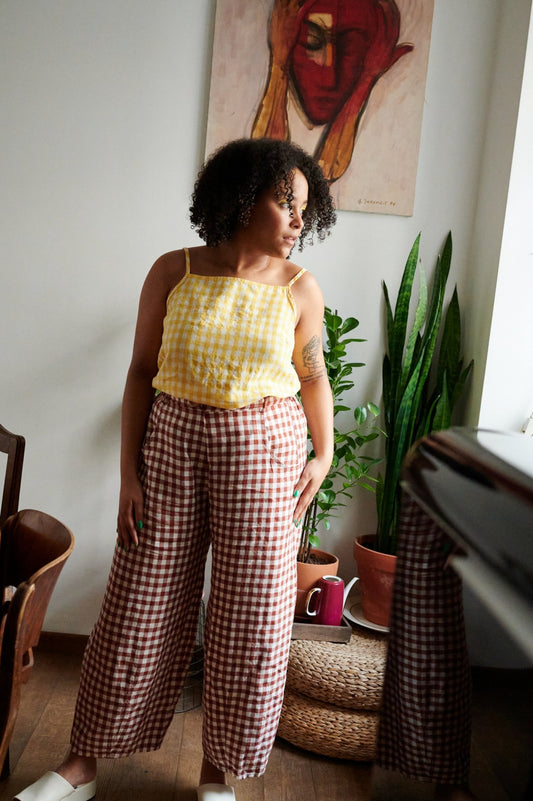 Frankie Pants in Terracotta Gingham