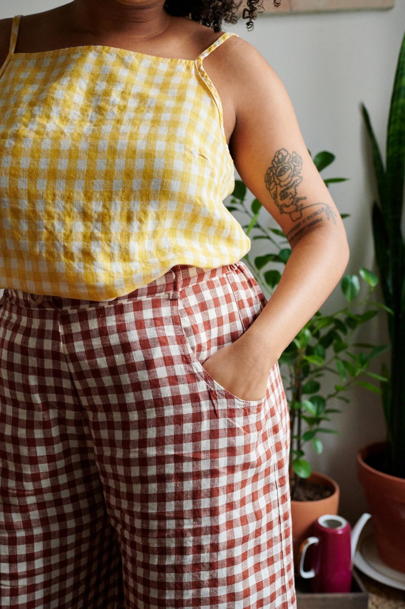 Frankie Pants in Terracotta Gingham