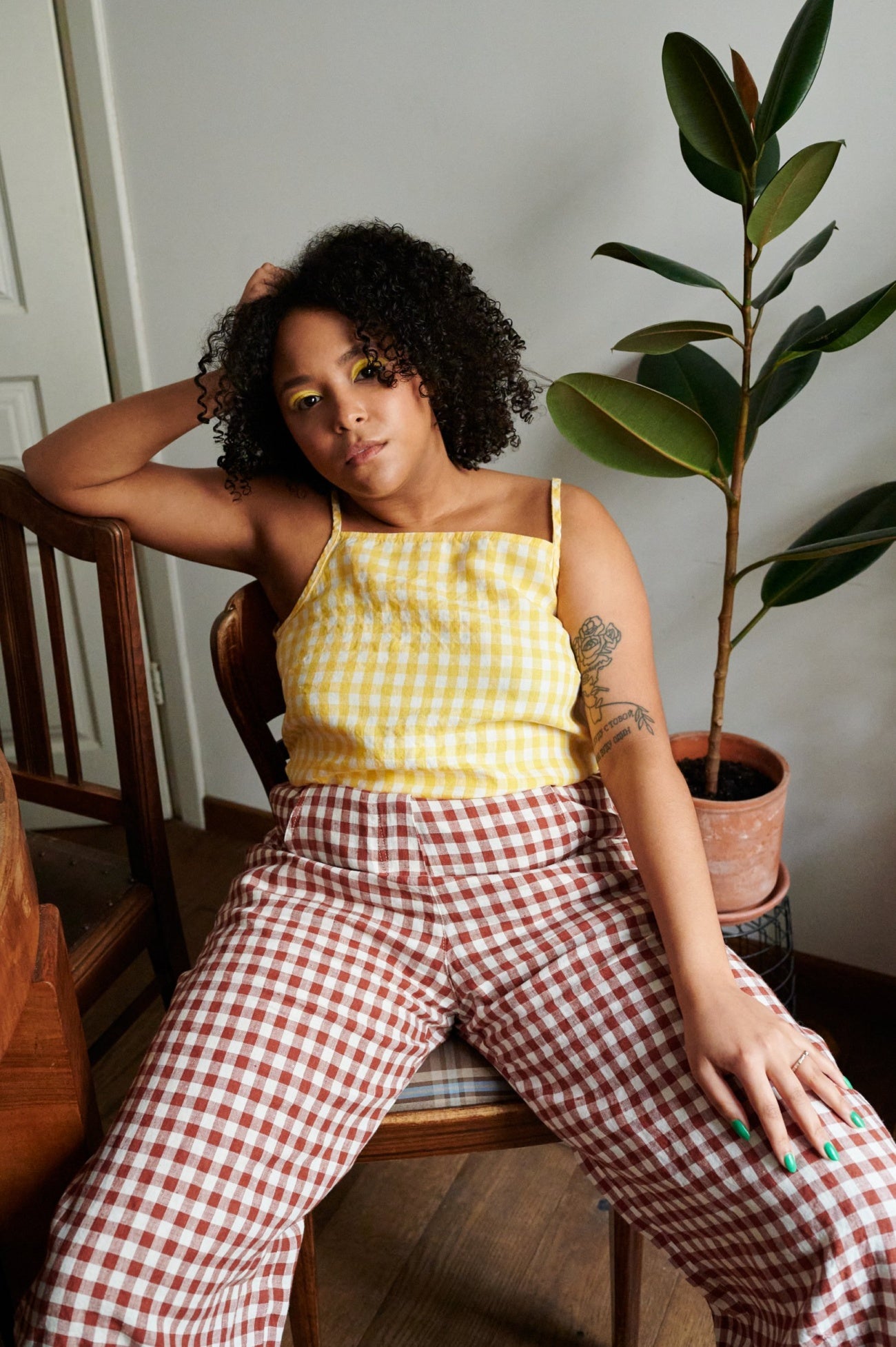 Frankie Pants in Terracotta Gingham