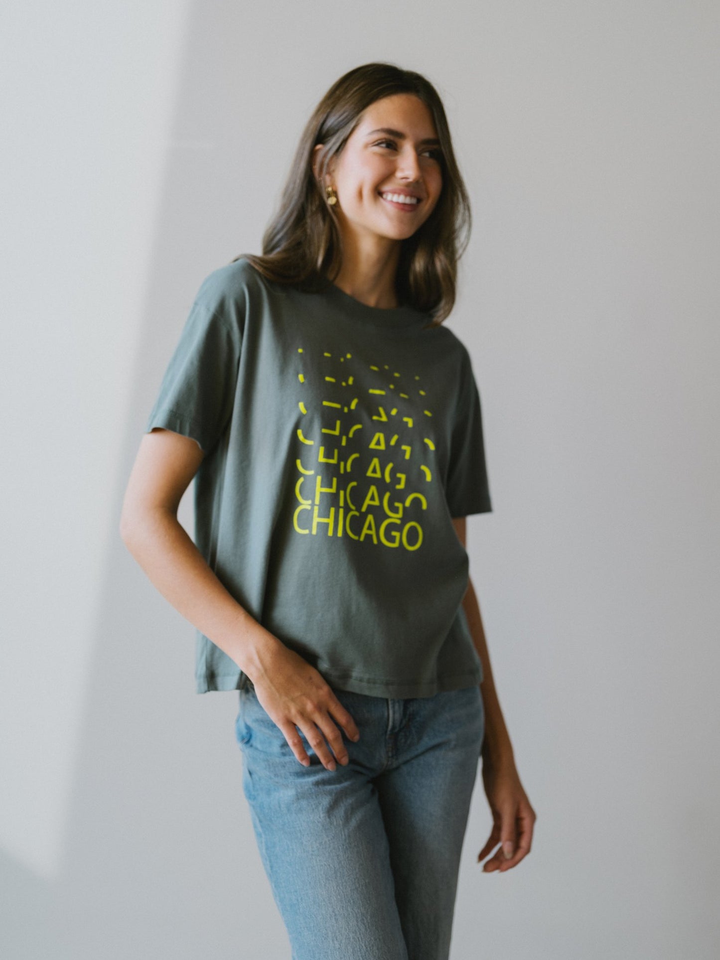 Chicago City Lights Tee in Sage