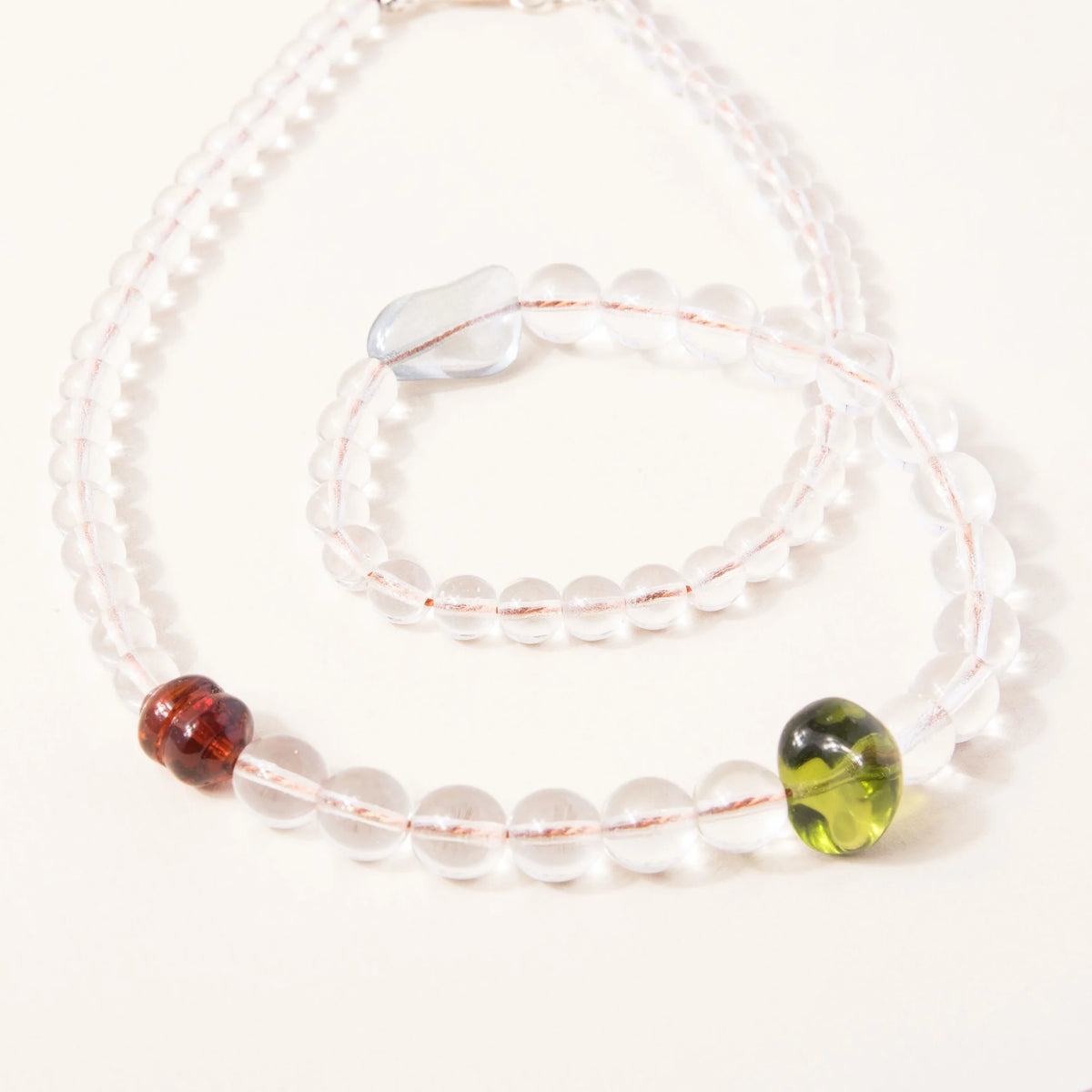 Floating Necklace - Sapphire, Olive, and Mocha