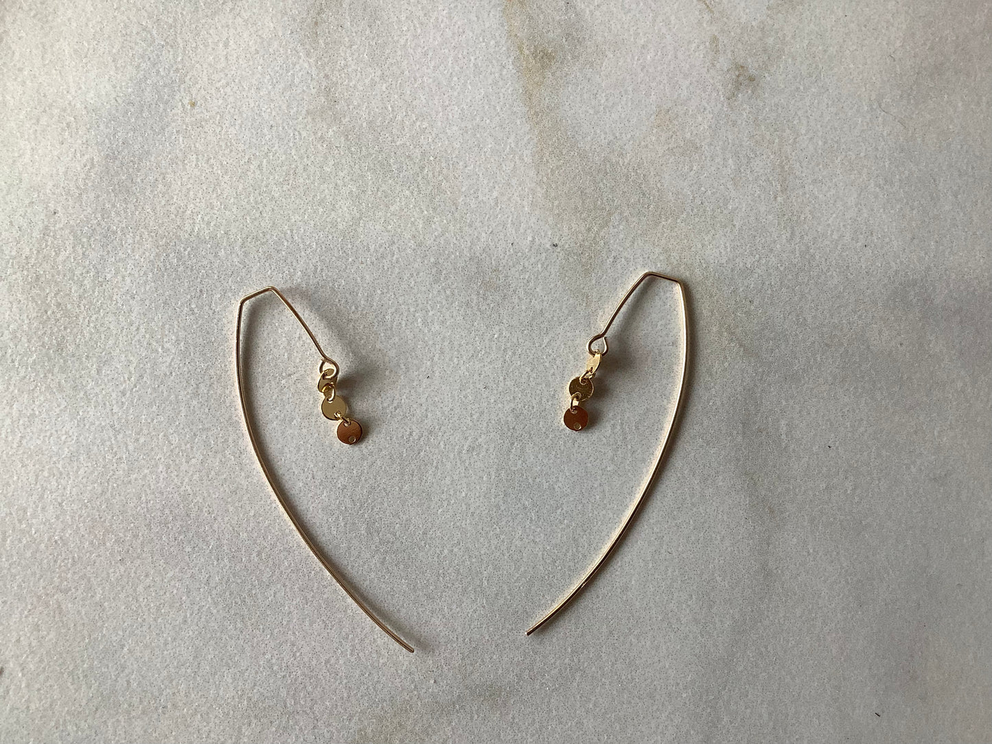 3 Coin Disc Threader Earrings