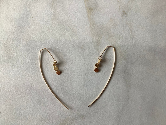 3 Coin Disc Threader Earrings