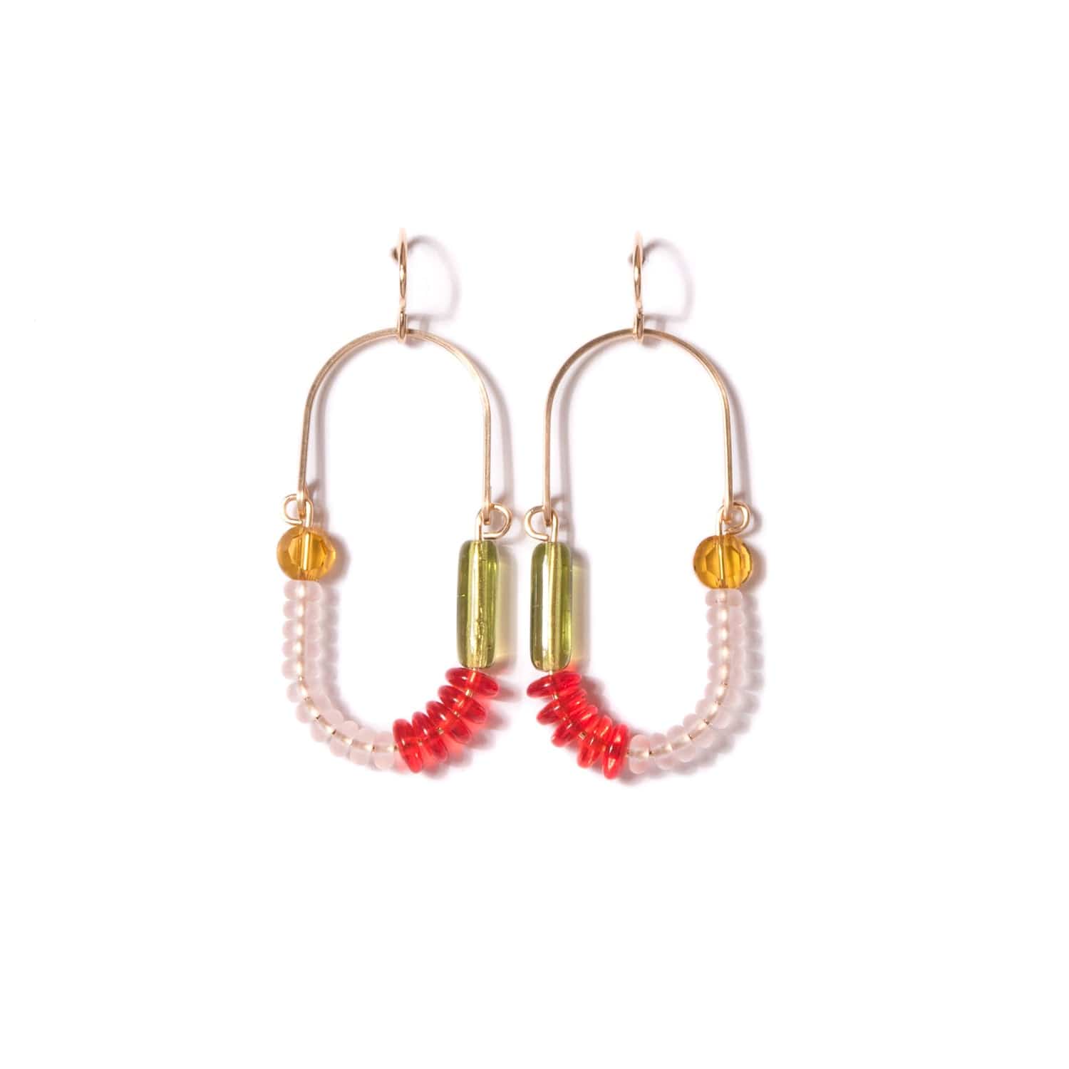Balance Earrings - Hyacinth, Rose, Olive and Topaz