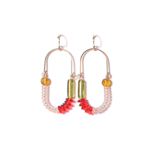 Balance Earrings - Hyacinth, Rose, Olive and Topaz