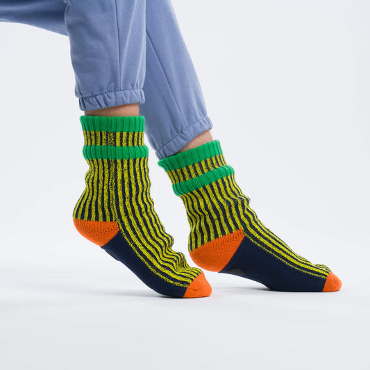 Gym House Socks - Yellow Navy