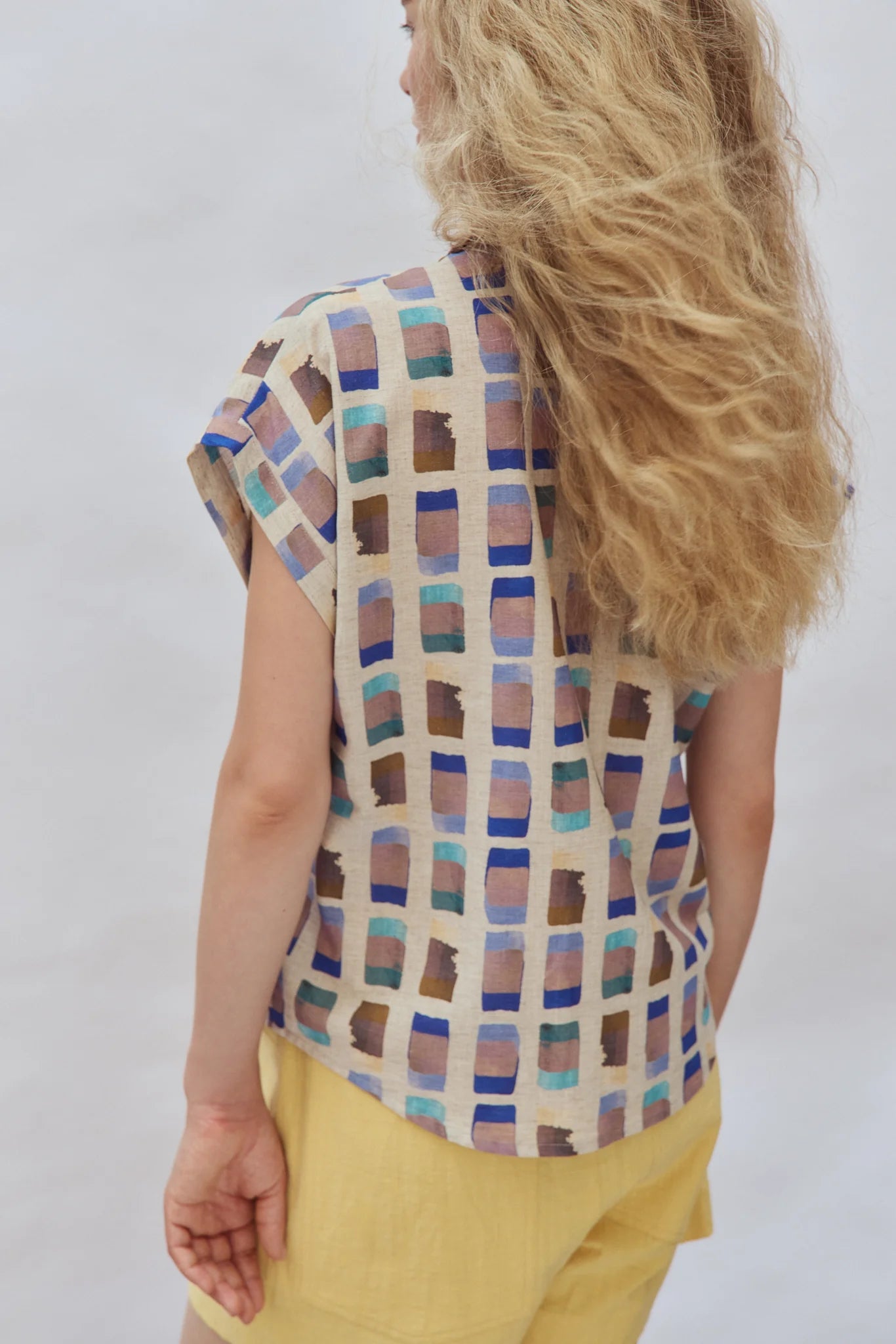 Eve Gravel Haley Top in Blue Gold