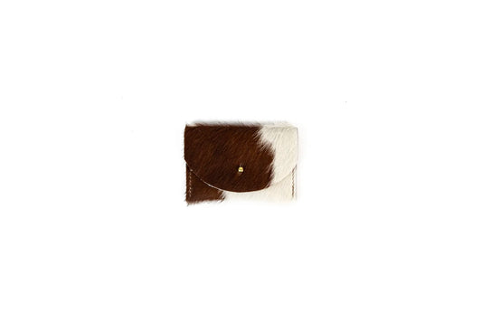 Cardholder - Brown + White Hair on Hide