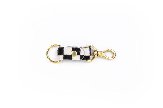 Keychain - Checkered Hair on Hide