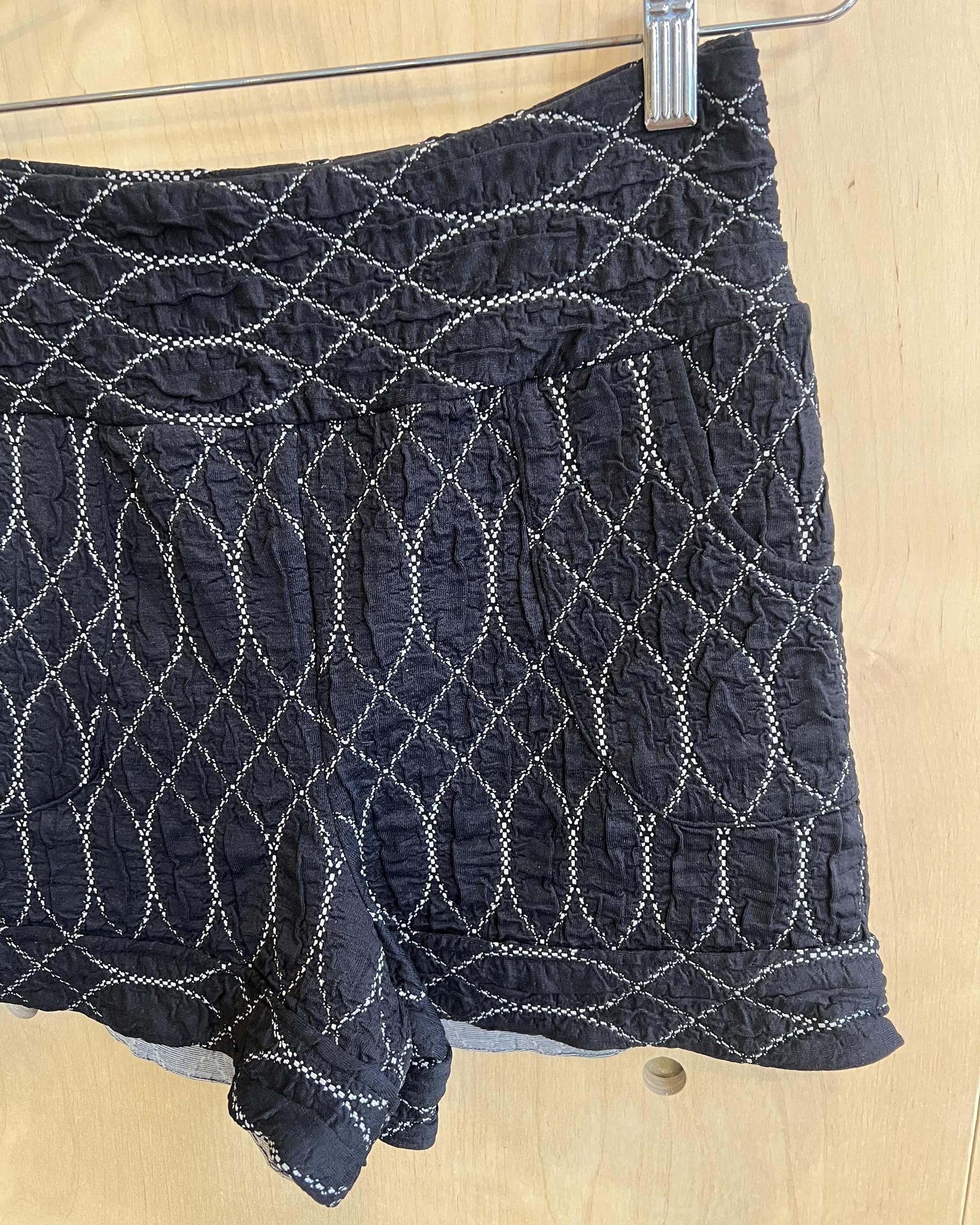 Squasht Short Shorts in Midnight Quilted Texture