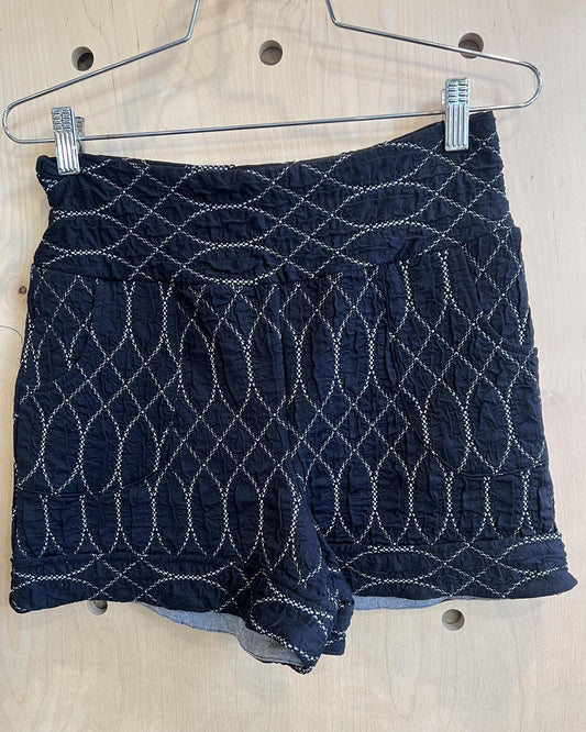 Squasht Short Shorts in Midnight Quilted Texture