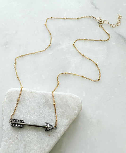 Cubic Zirconia Arrow Necklace