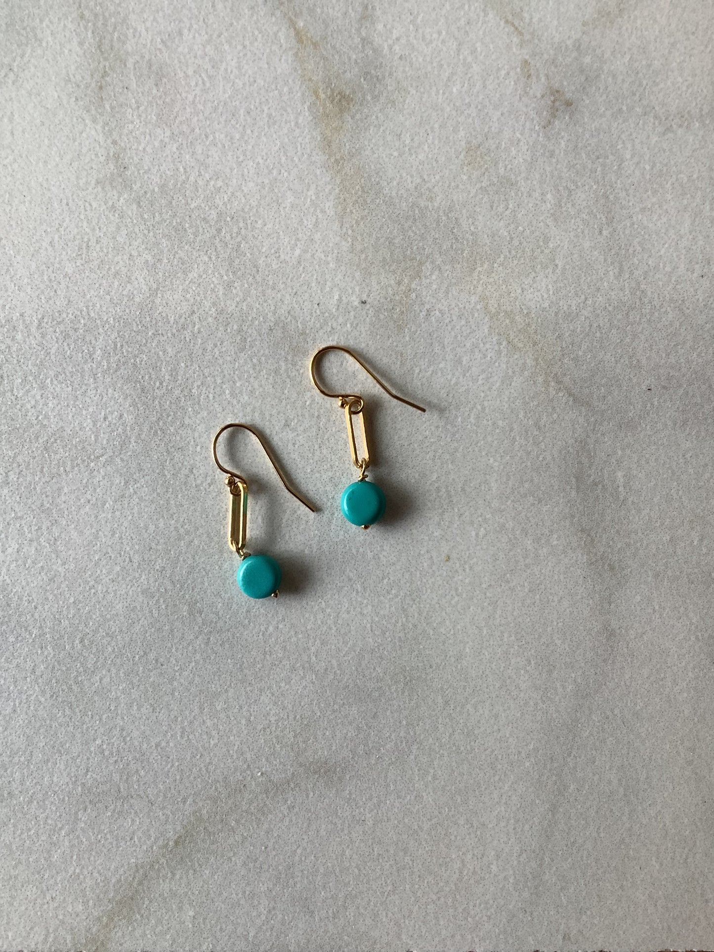 Turquoise Link Drop Earrings
