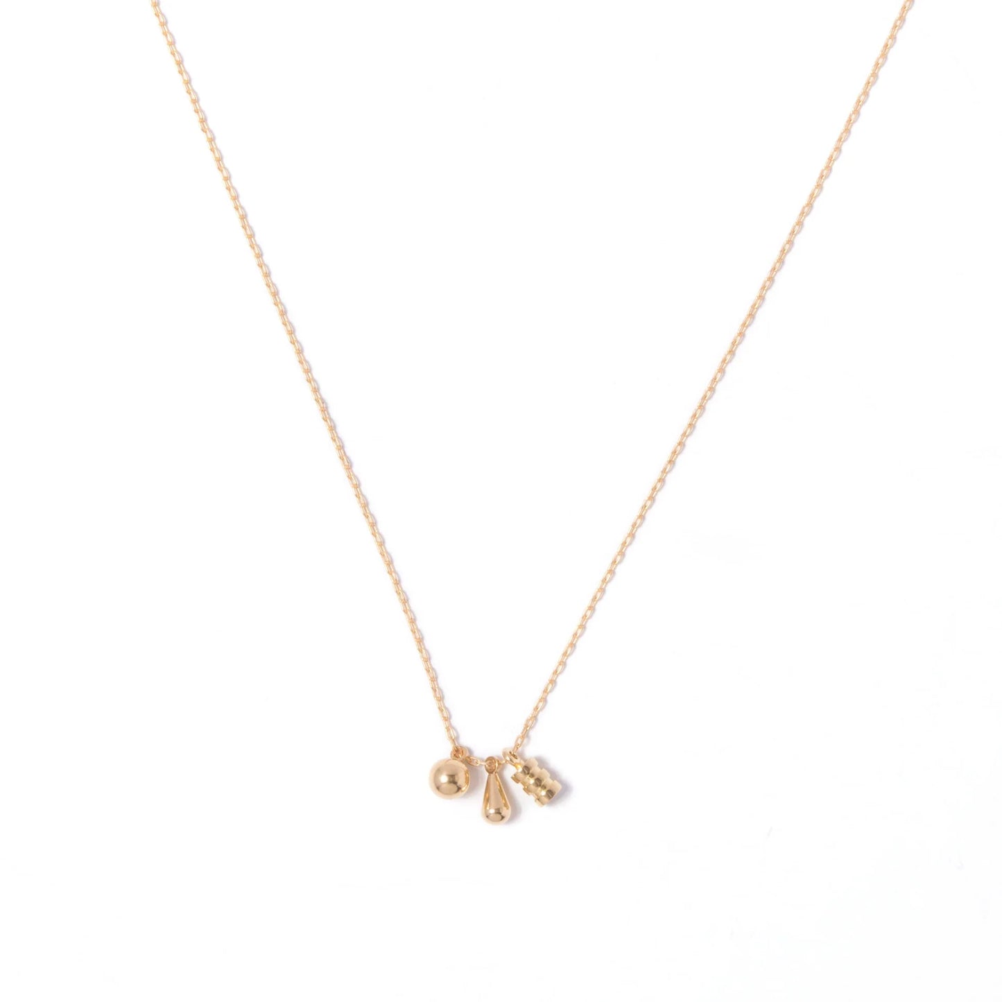 Tiny Brass Shapes Necklace