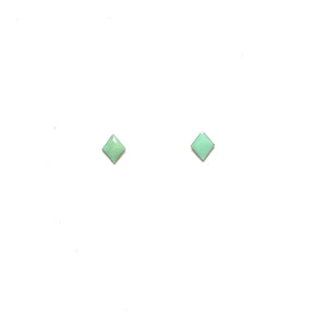 Vintage Enamel Turquoise Diamond Studs
