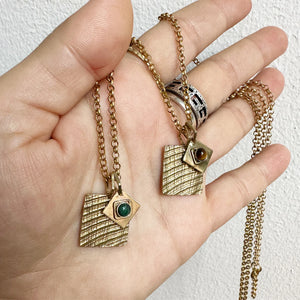 Textured Double Charm Necklace