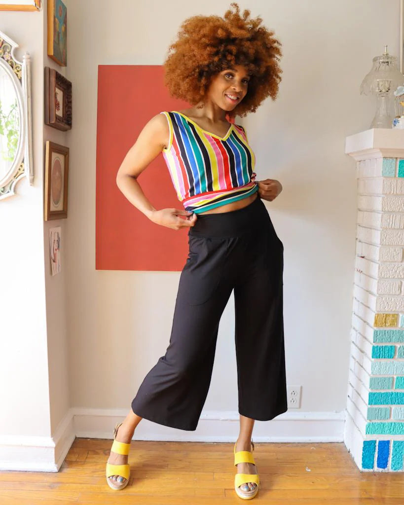 Squasht Wide Leg Pants in Black