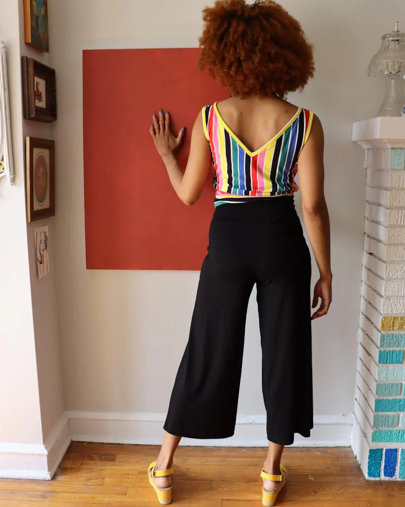 Squasht Wide Leg Pants in Black