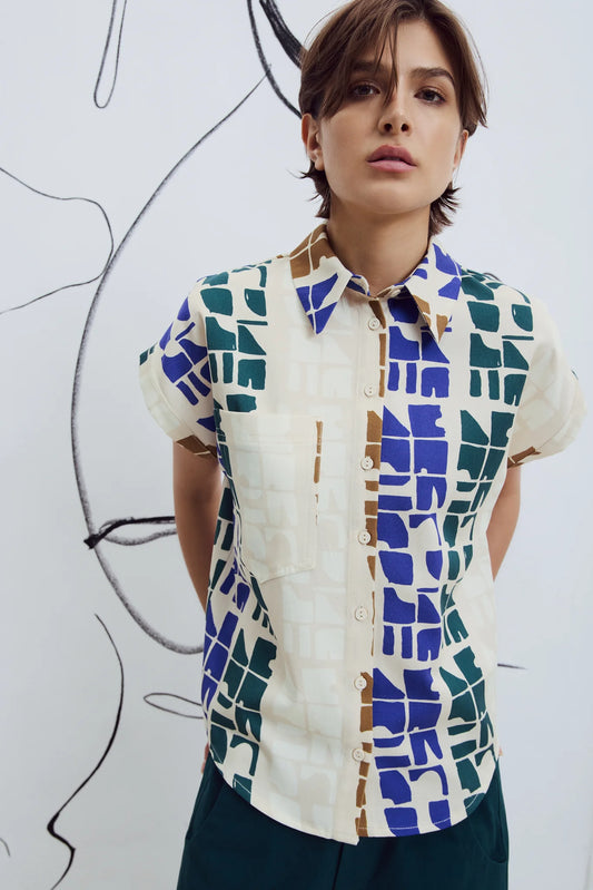 Eve Gravel Jahana Shirt in Blue Totem