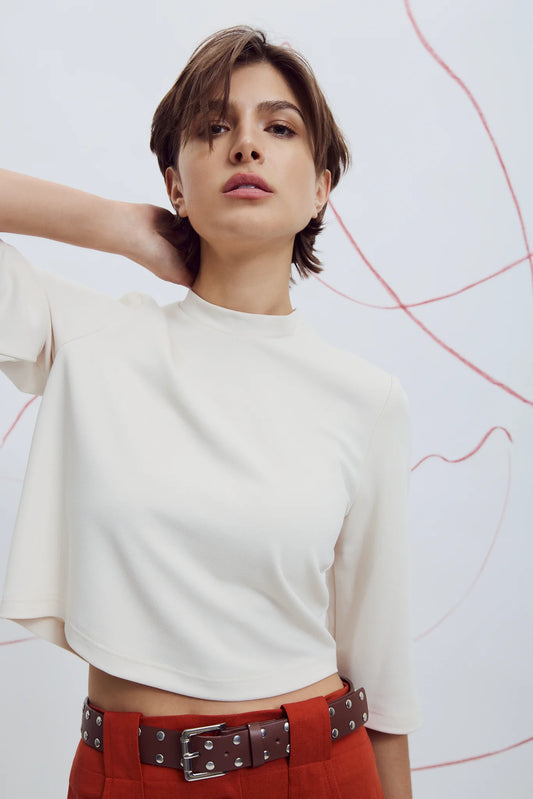 Eve Gravel Iset Top in Cream