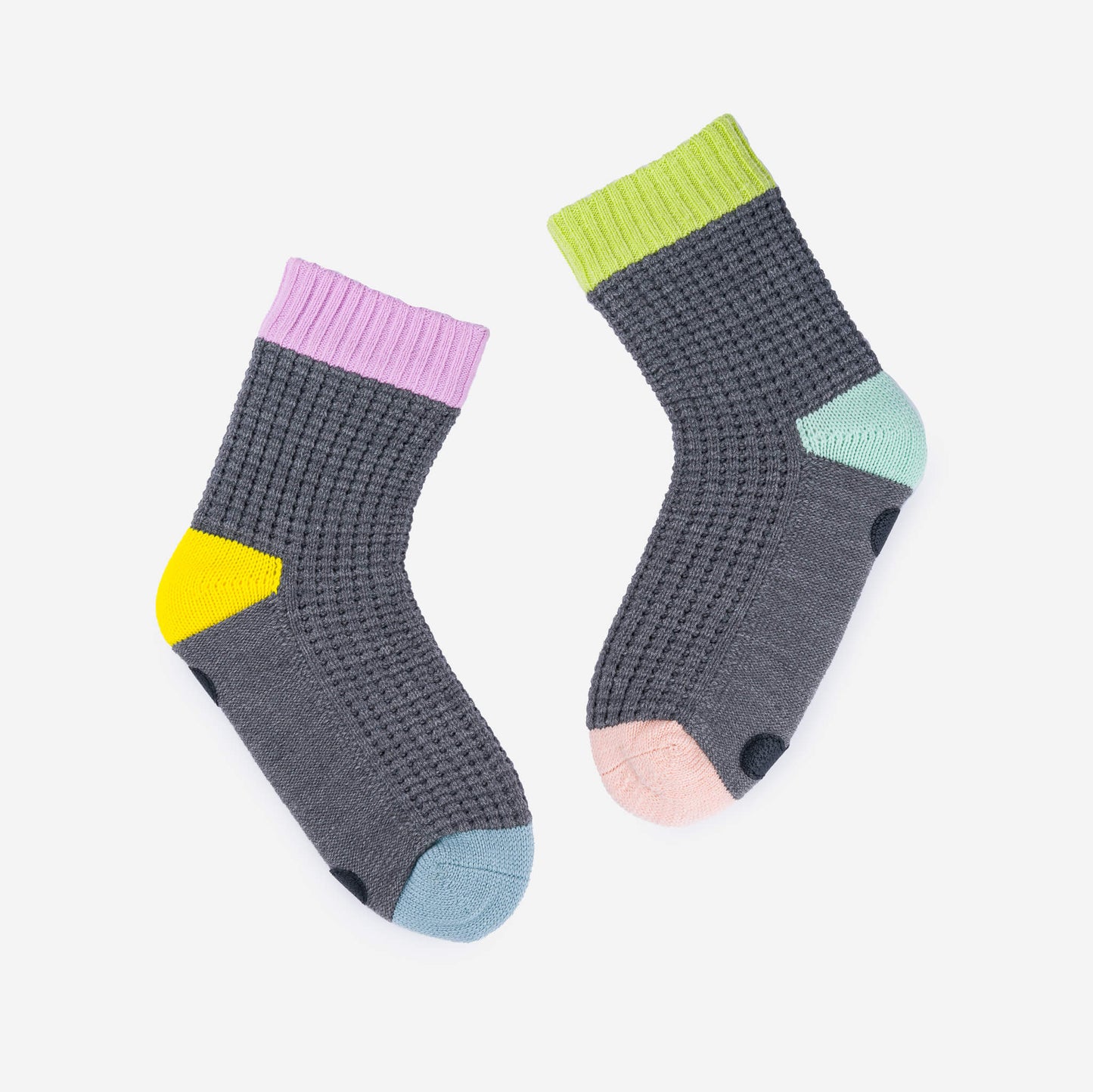 Spot Knit House Socks - Grey