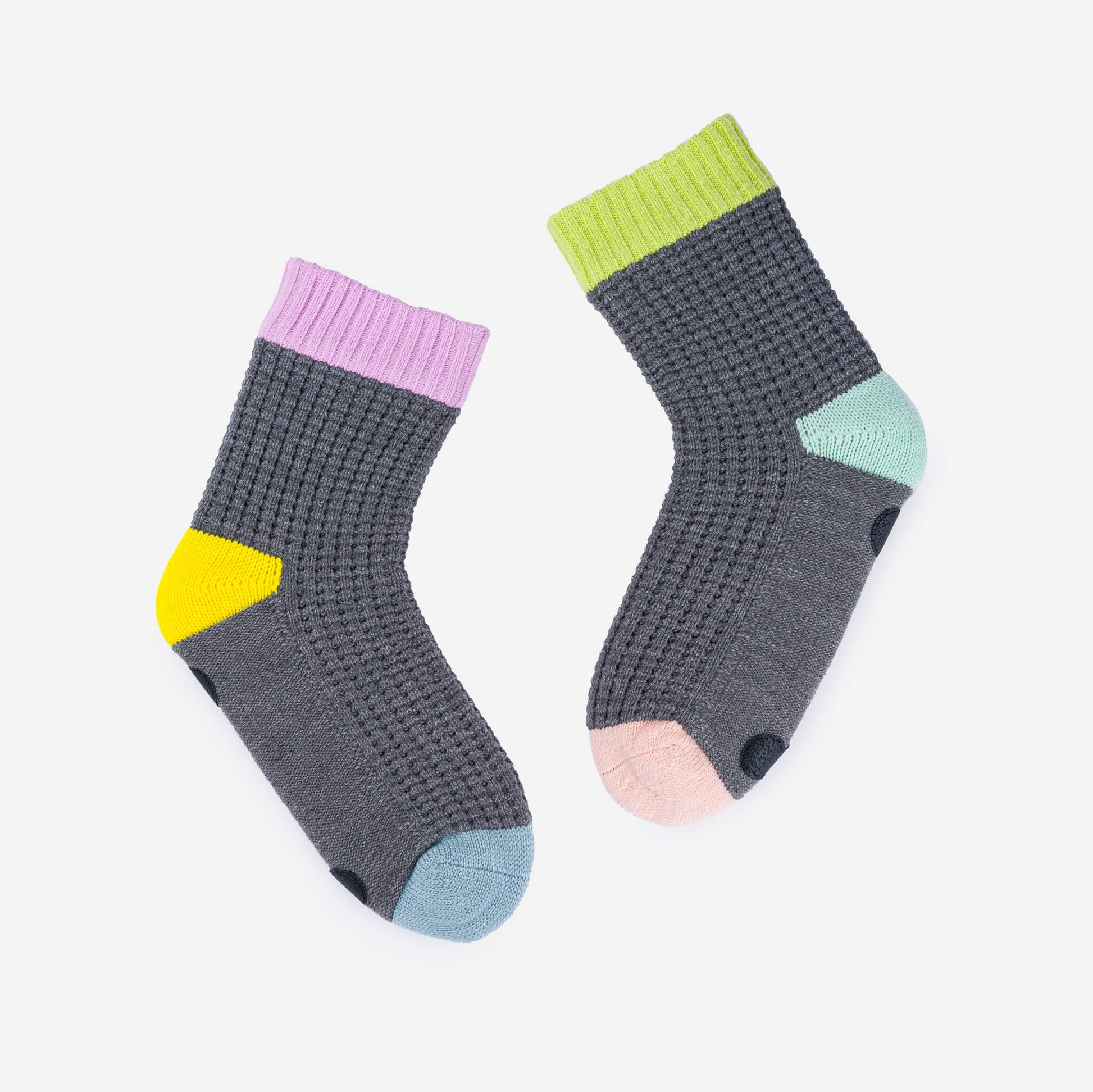 Spot Knit House Socks - Grey