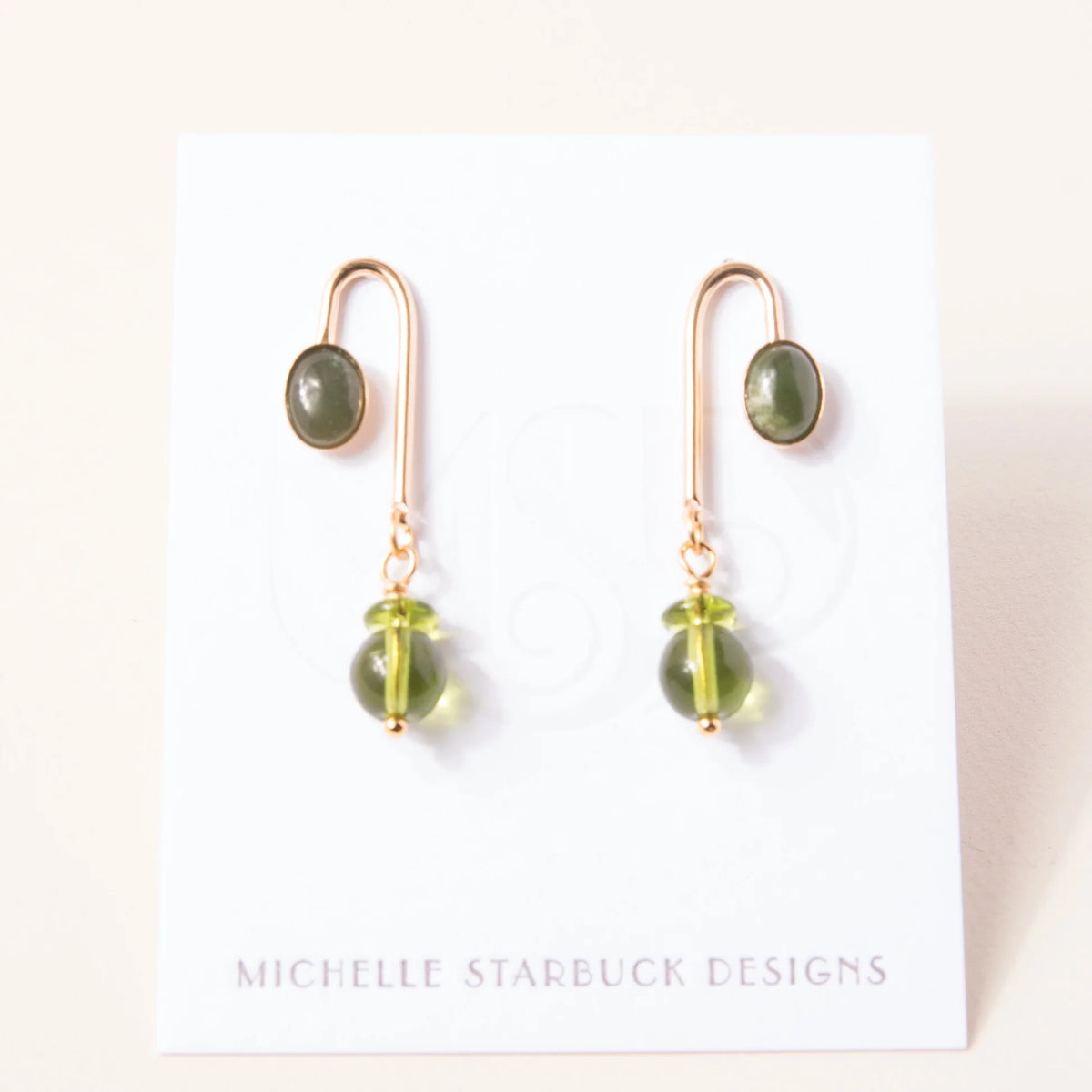 Jade Asymmetrical Arch Earrings