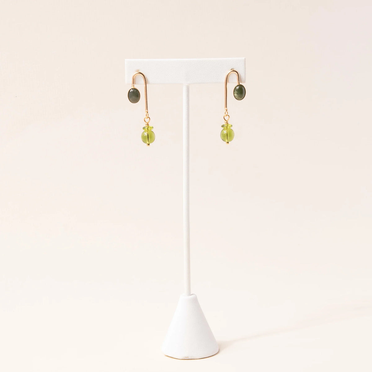 Jade Asymmetrical Arch Earrings