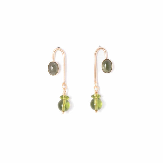 Jade Asymmetrical Arch Earrings